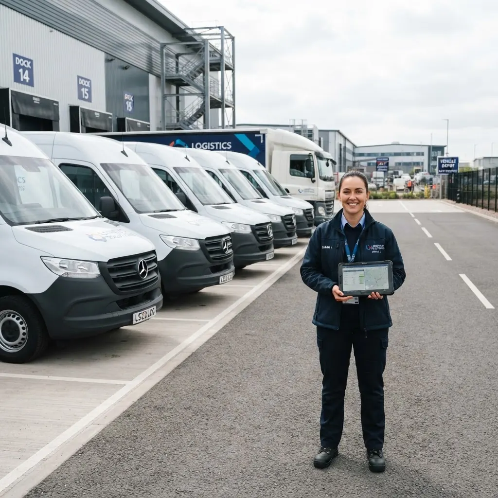 Convoyeuse Pagajob Logistics avec sa tablette d’état des lieux